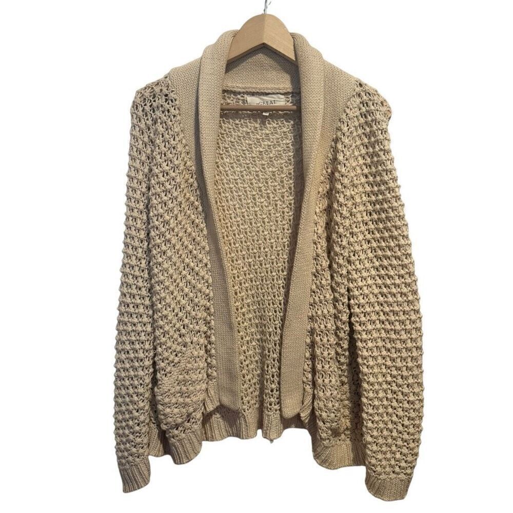 The Great. Shawl Collar Crochet Pocket Open Cardigan Size 1 US S